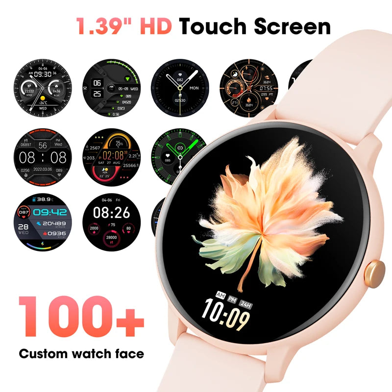 Women's Smartwatch Bluetooth Call 1.39 Inch Touch Screen Fitness Tracker