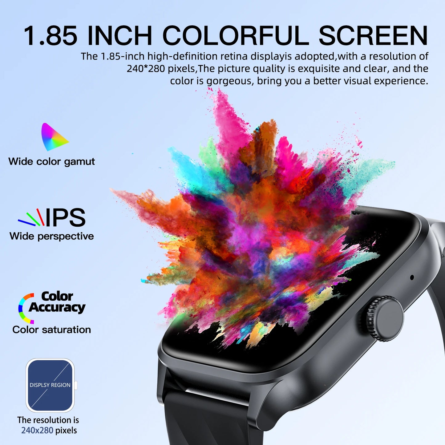 Weofly Smart Watch with Health Monitor and Bluetooth Call Feature