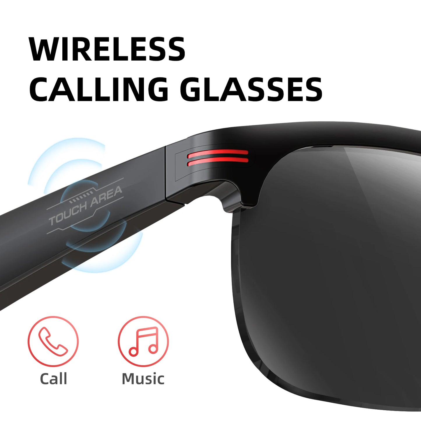 EIGIIS New GS200 Smart Glasses Wireless Call Music Playback Half Frame Sunglasses With Blue Light UV Protection IP67 Waterproof