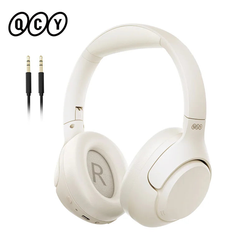 QCY H3 ANC Wireless Headphones Bluetooth 5.4 Hi Res Audio Over Ear Headset 43dB Hybrid Active Noise Cancellation 60 Hour Battery Life