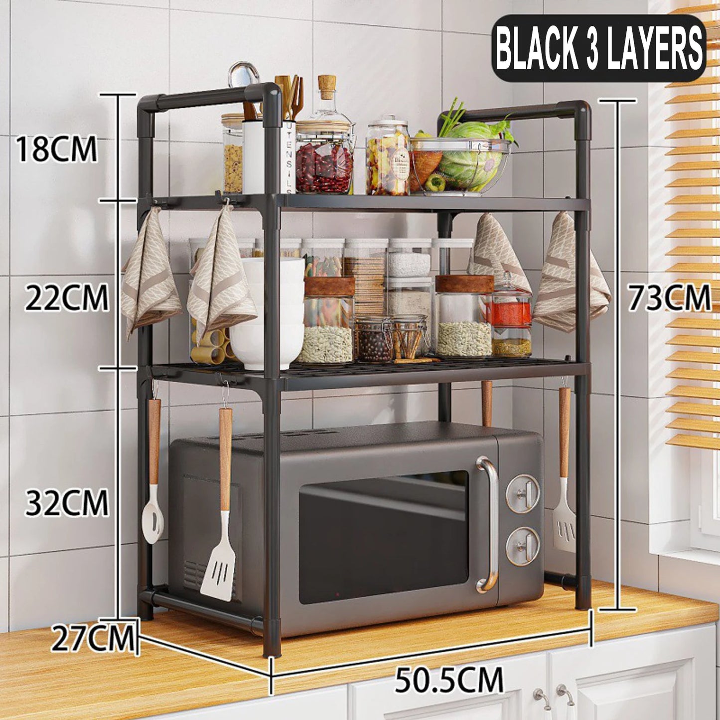 Multi Layer Kitchen Storage Rack for Seasonings and Condiments