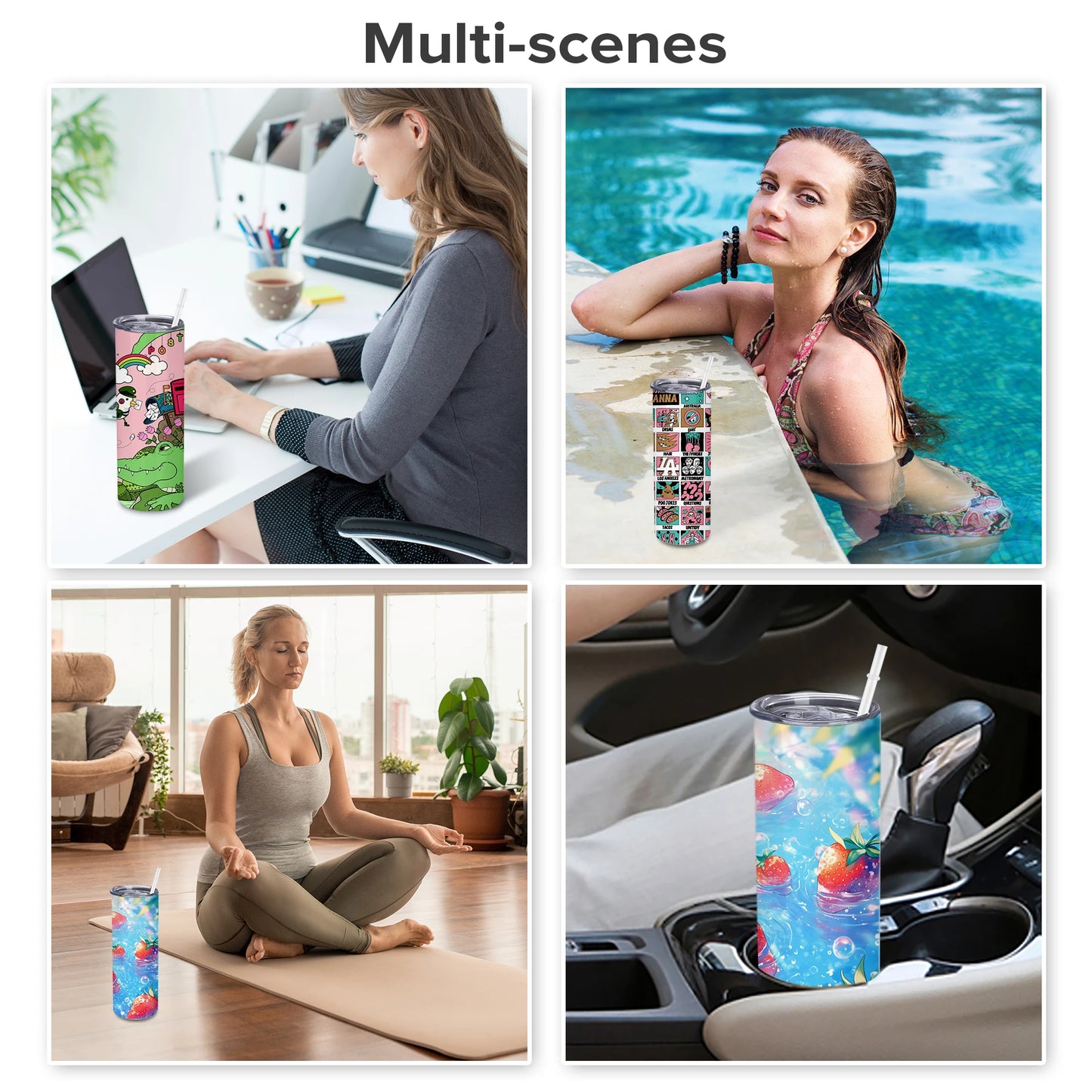 25Pack 20OZ Vacuum Insulated Travel water bottle - Stainless Steel Sublimation Blank,for summer to keep cool with drinkware cups