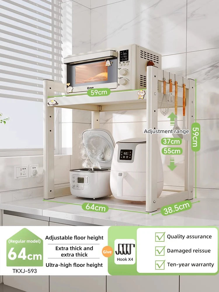 Kitchen Multifunction Microwave Storage Shelf And Cooker Stand