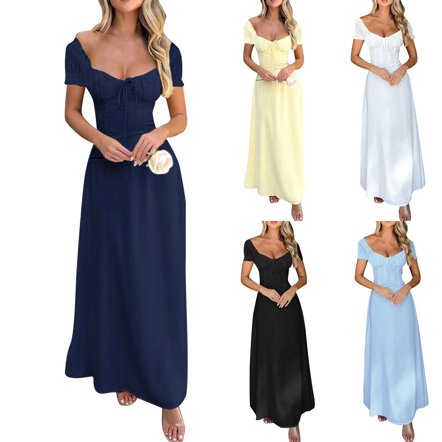 Elegant Backless Summer Dress for Women with Lace-Up Detail