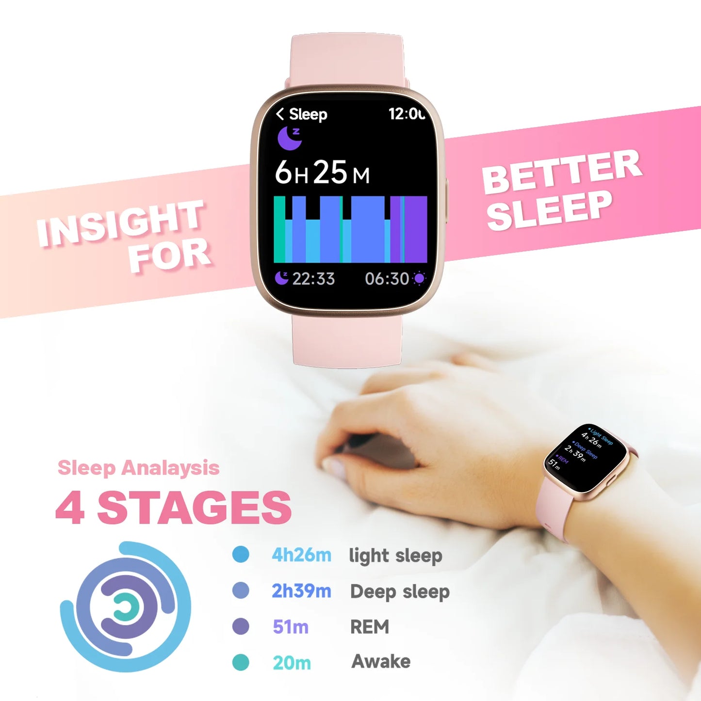 Alexa Built-in TOOBUR Smart Watch Heart Rate Monitor IP68 Waterproof Smartwatch