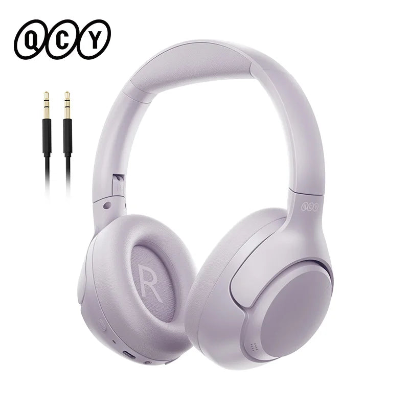 QCY H3 ANC Wireless Headphones Bluetooth 5.4 Hi Res Audio Over Ear Headset 43dB Hybrid Active Noise Cancellation 60 Hour Battery Life