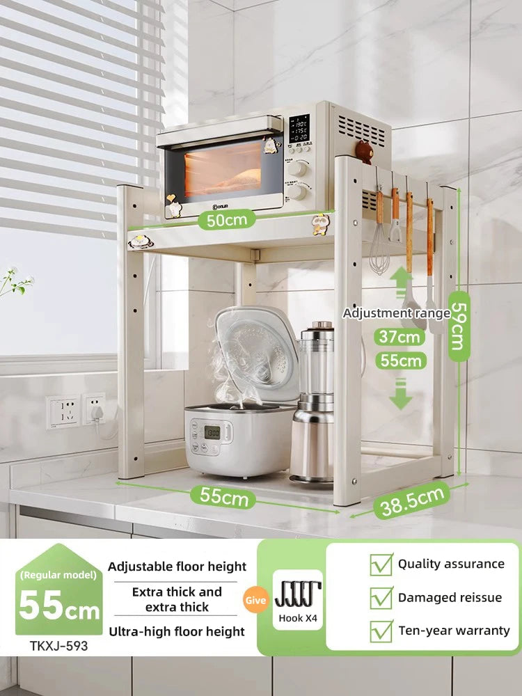 Kitchen Multifunction Microwave Storage Shelf And Cooker Stand