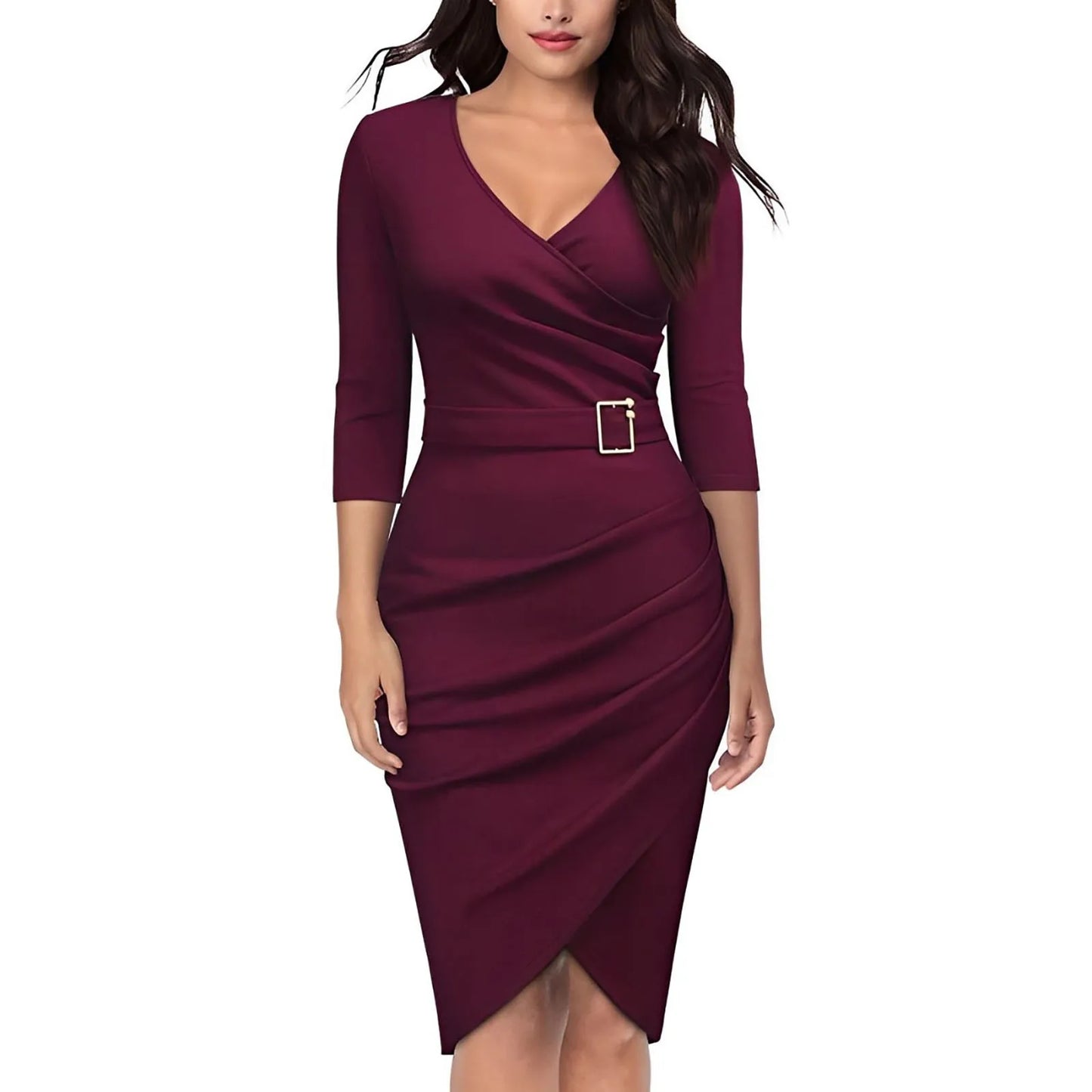 Velvet Dress Women Elegant V-neck Long Sleeve Evening Party Dress Fashion Ladies Work Knee-length Autumn Winter Dresses New