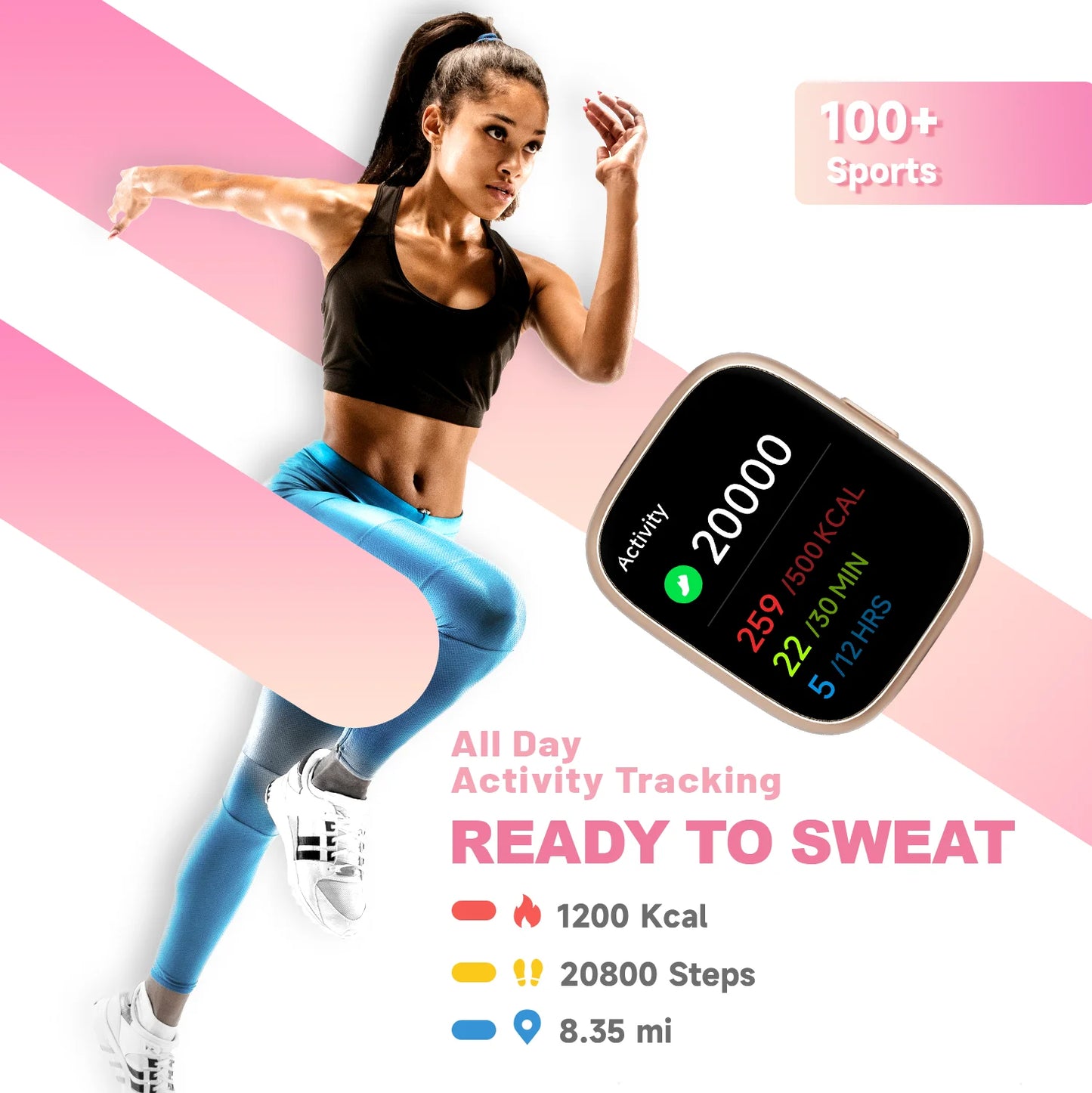 Alexa Built-in TOOBUR Smart Watch Heart Rate Monitor IP68 Waterproof Smartwatch