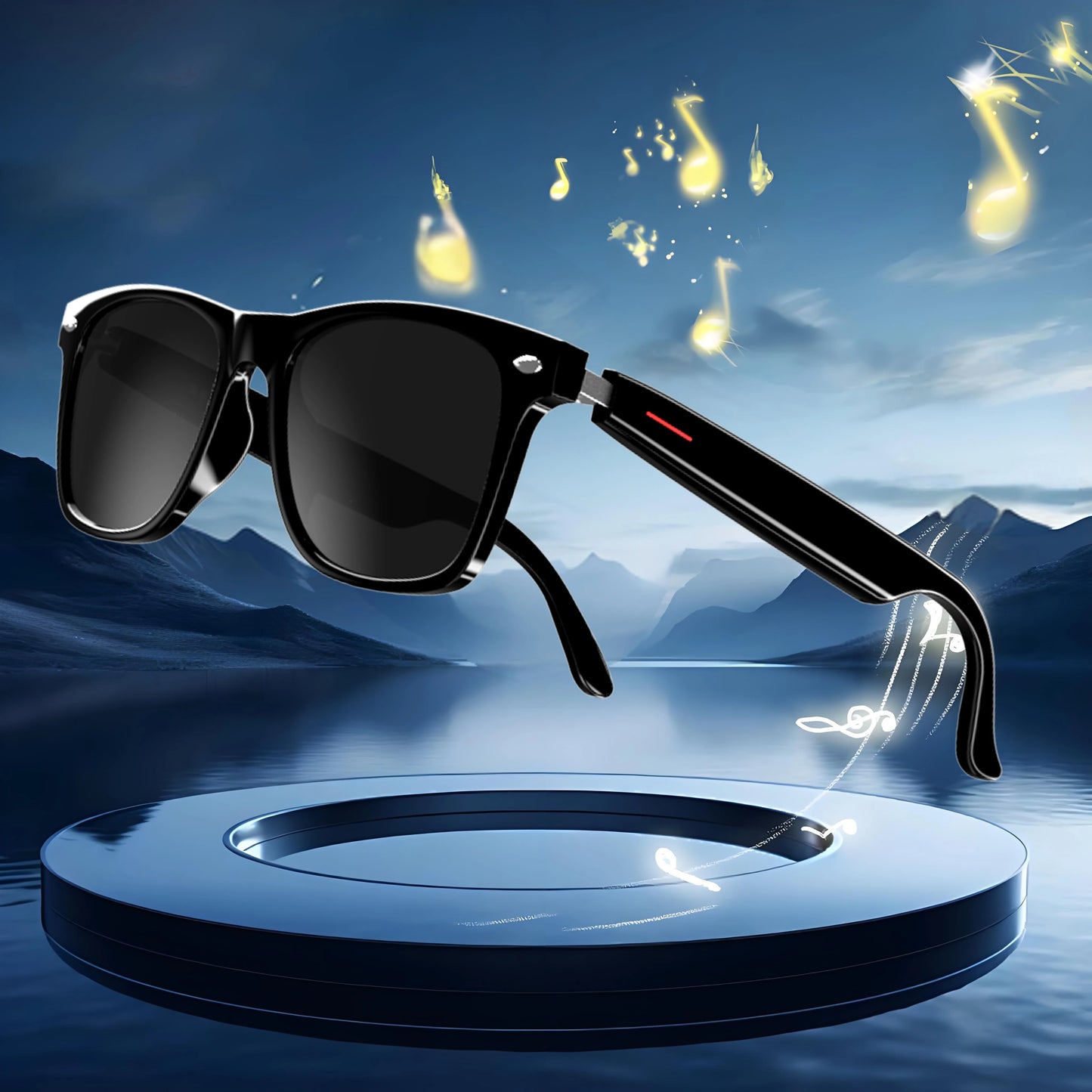 SENBONO Fashion Men's Smart Glasses With Sunglasses Open Ear Headsets Waterproof Hands-Free Calling Sunglasses For Men Womem
