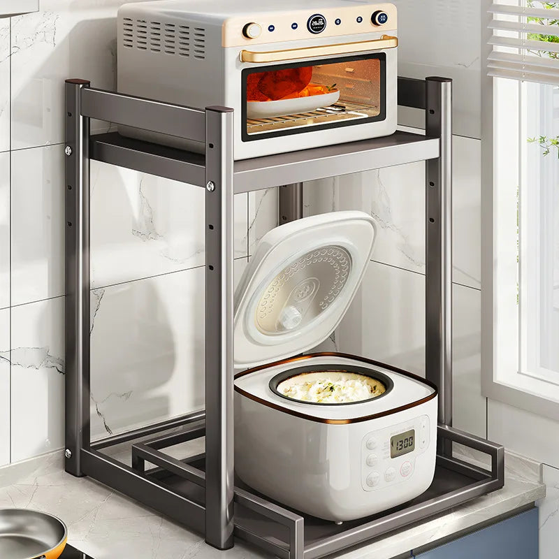 Kitchen Multifunction Microwave Storage Shelf And Cooker Stand