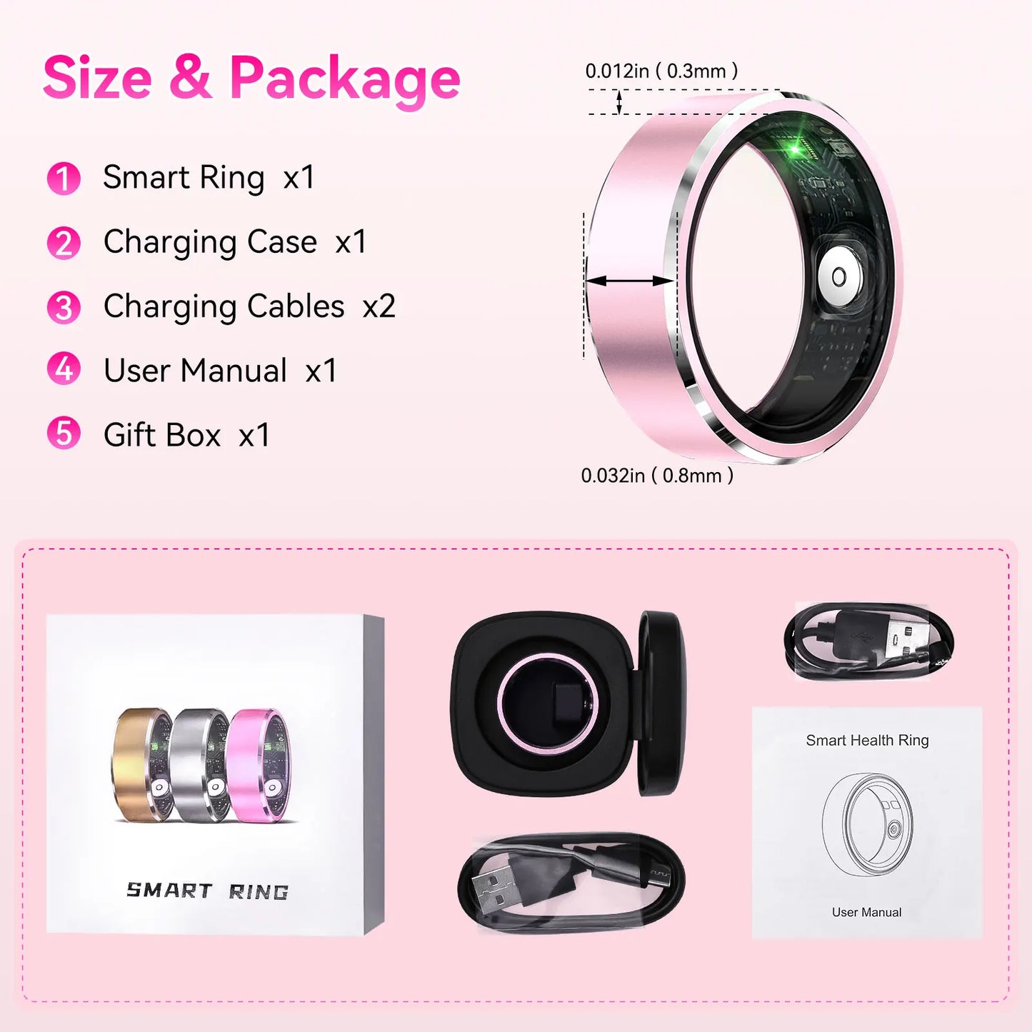 Smart Ring Health and Fitness Tracker