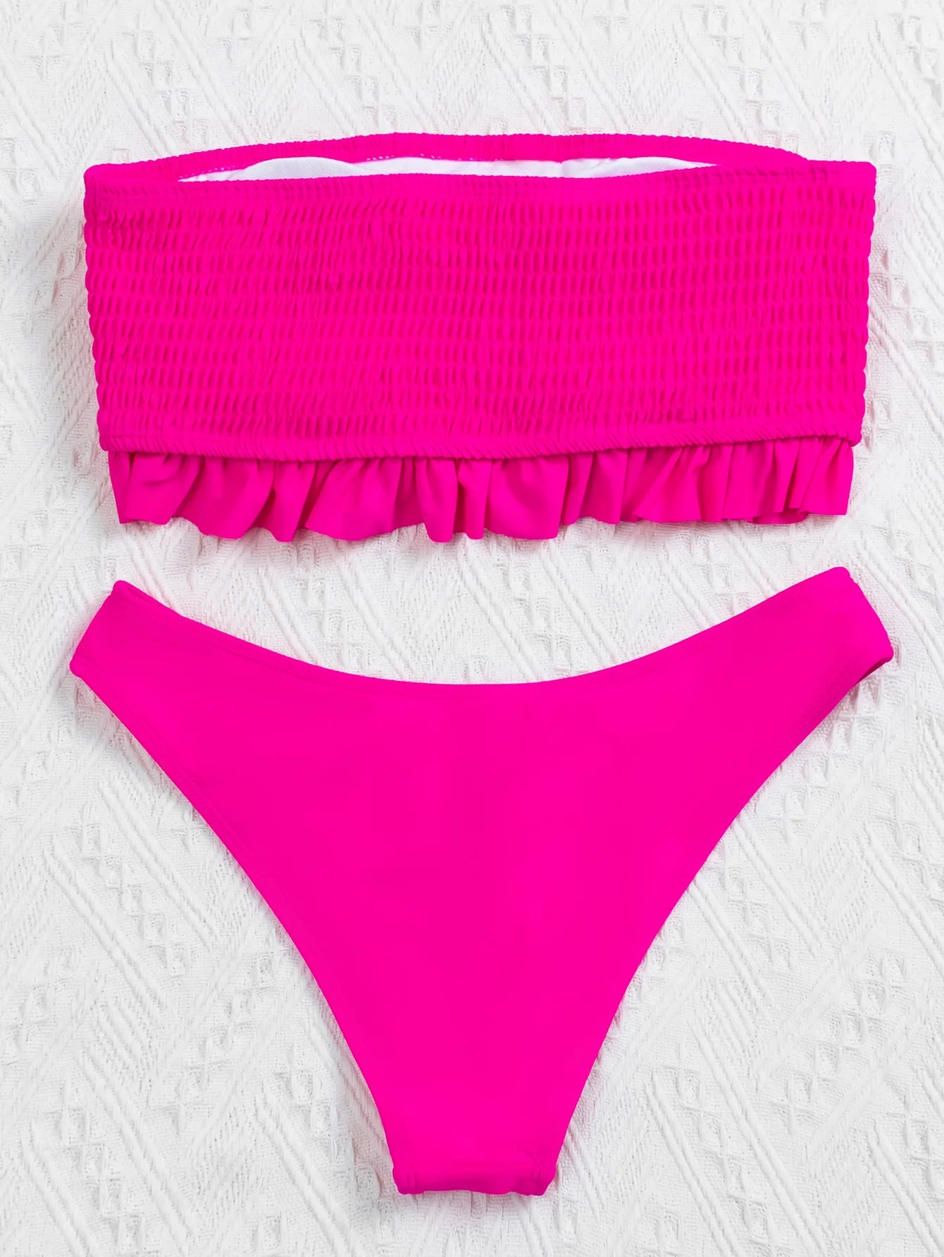 Sexy Off Shoulder High Waist Ruffled Bikini for Women