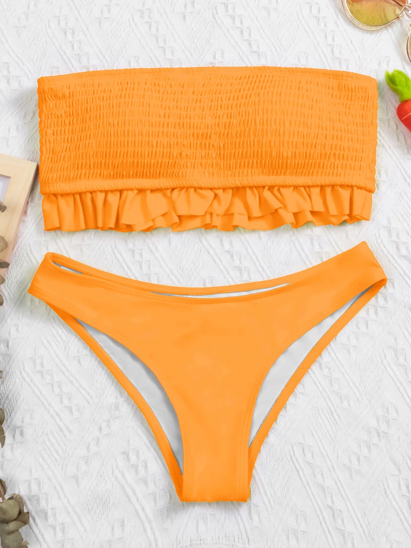 Sexy Off Shoulder High Waist Ruffled Bikini for Women