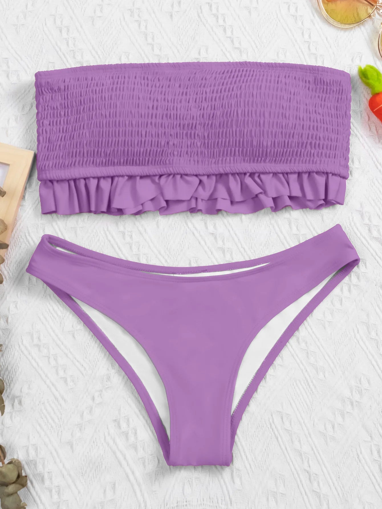 Sexy Off Shoulder High Waist Ruffled Bikini for Women