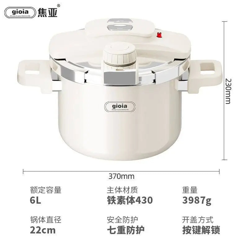 Multifunctional Enamel Pressure Cooker for Effortless Cooking