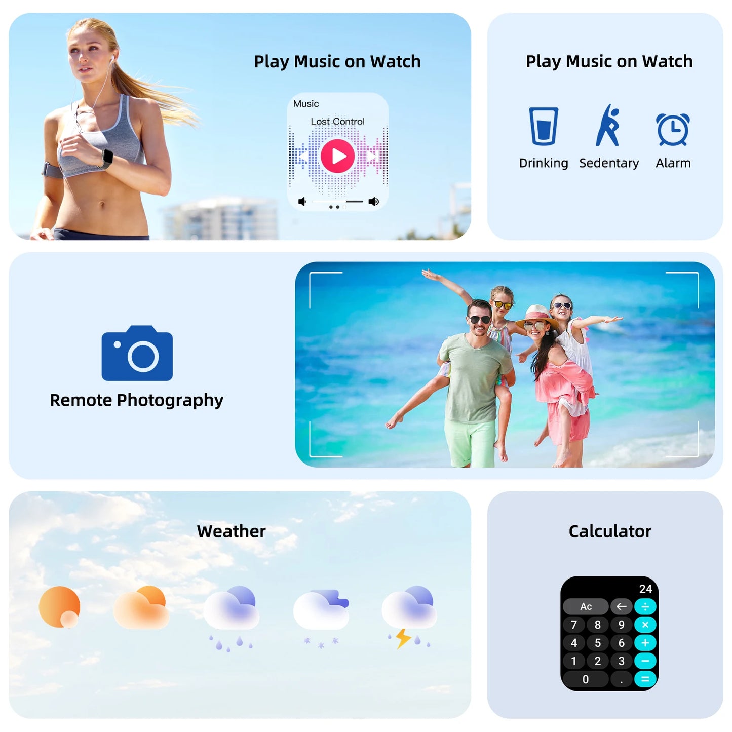 Weofly Smart Watch with Health Monitor and Bluetooth Call Feature
