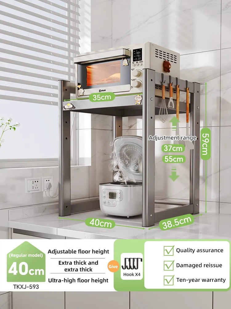 Kitchen Multifunction Microwave Storage Shelf And Cooker Stand