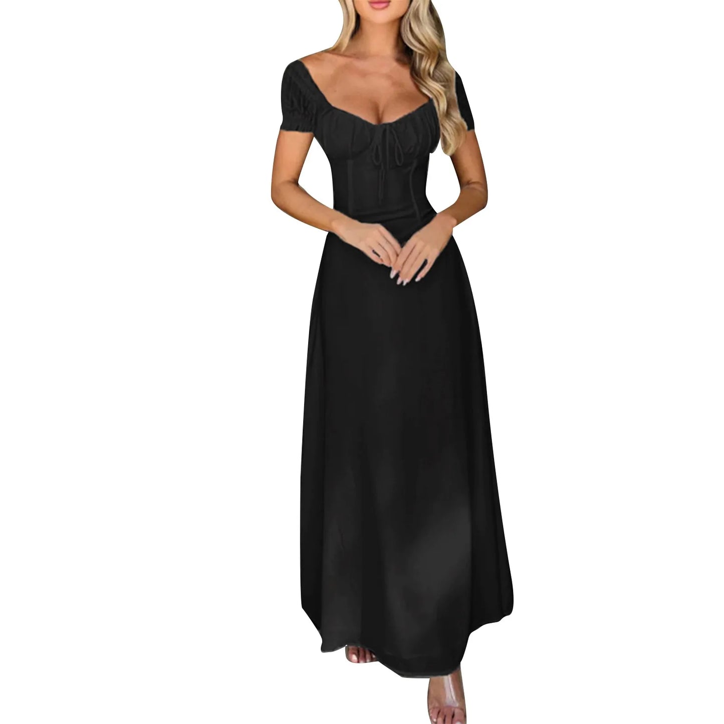 Elegant Backless Summer Dress for Women with Lace-Up Detail