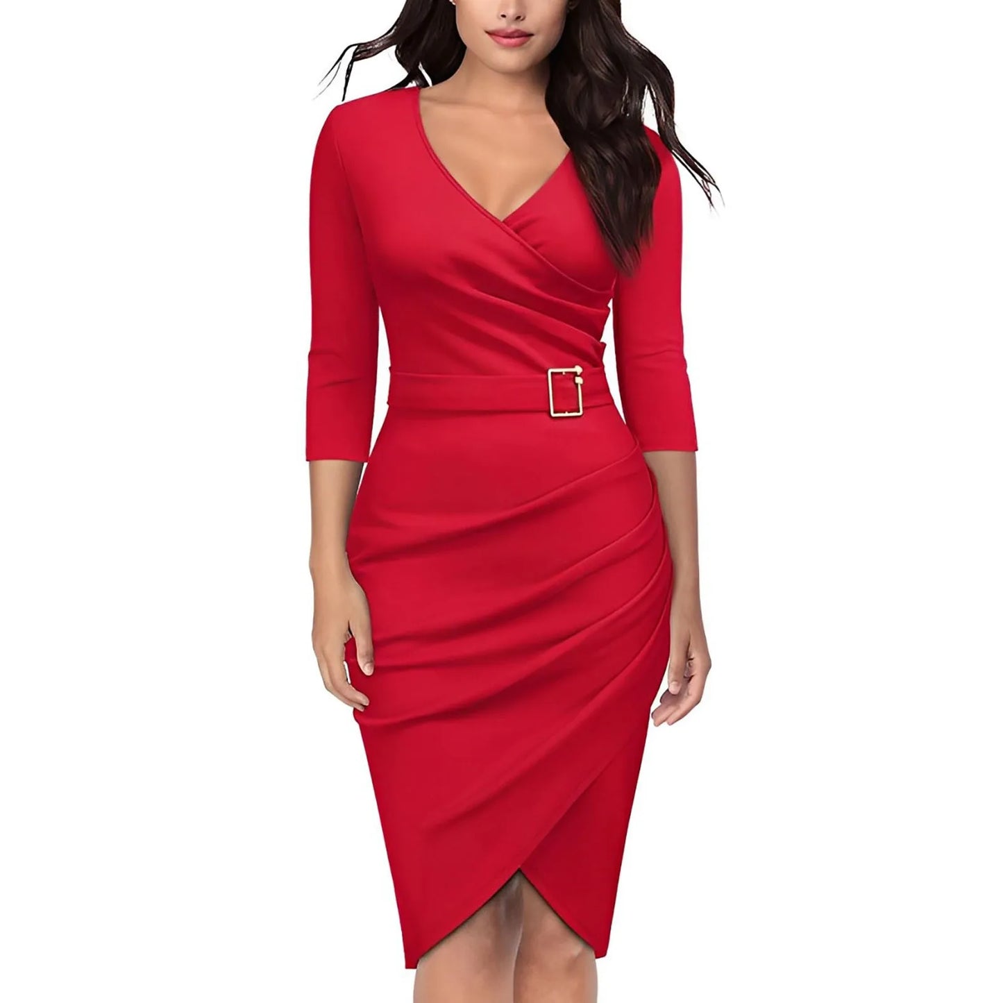 Velvet Dress Women Elegant V-neck Long Sleeve Evening Party Dress Fashion Ladies Work Knee-length Autumn Winter Dresses New