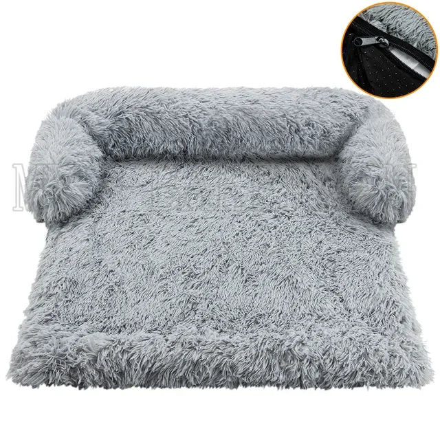 Large Dog Bed Sofa Fluffy Dogs Pet House Sofa Mat Long Plush Warm Kennel Pet Cat Puppy Cushion Washable Blanket Sofa Cover Puppy