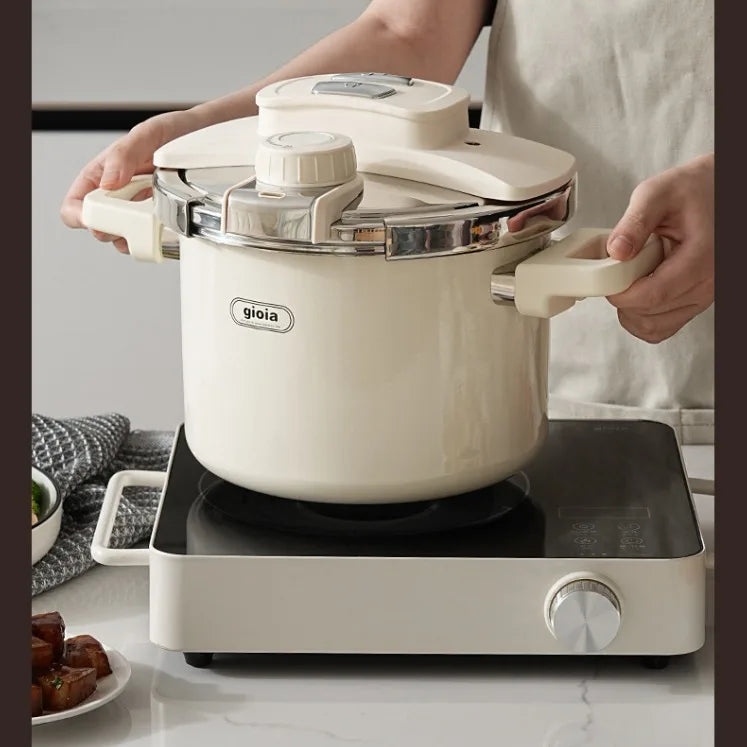 Multifunctional Enamel Pressure Cooker for Effortless Cooking