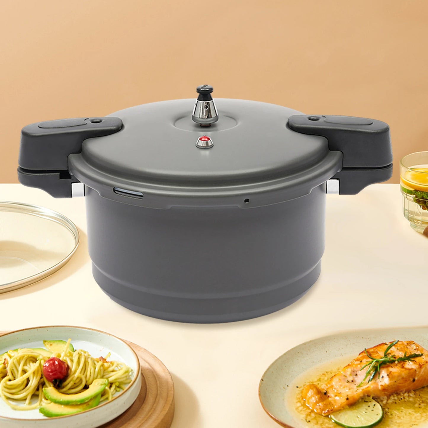 Lightweight Pressure Cooker with Spring Valve Safeguard System