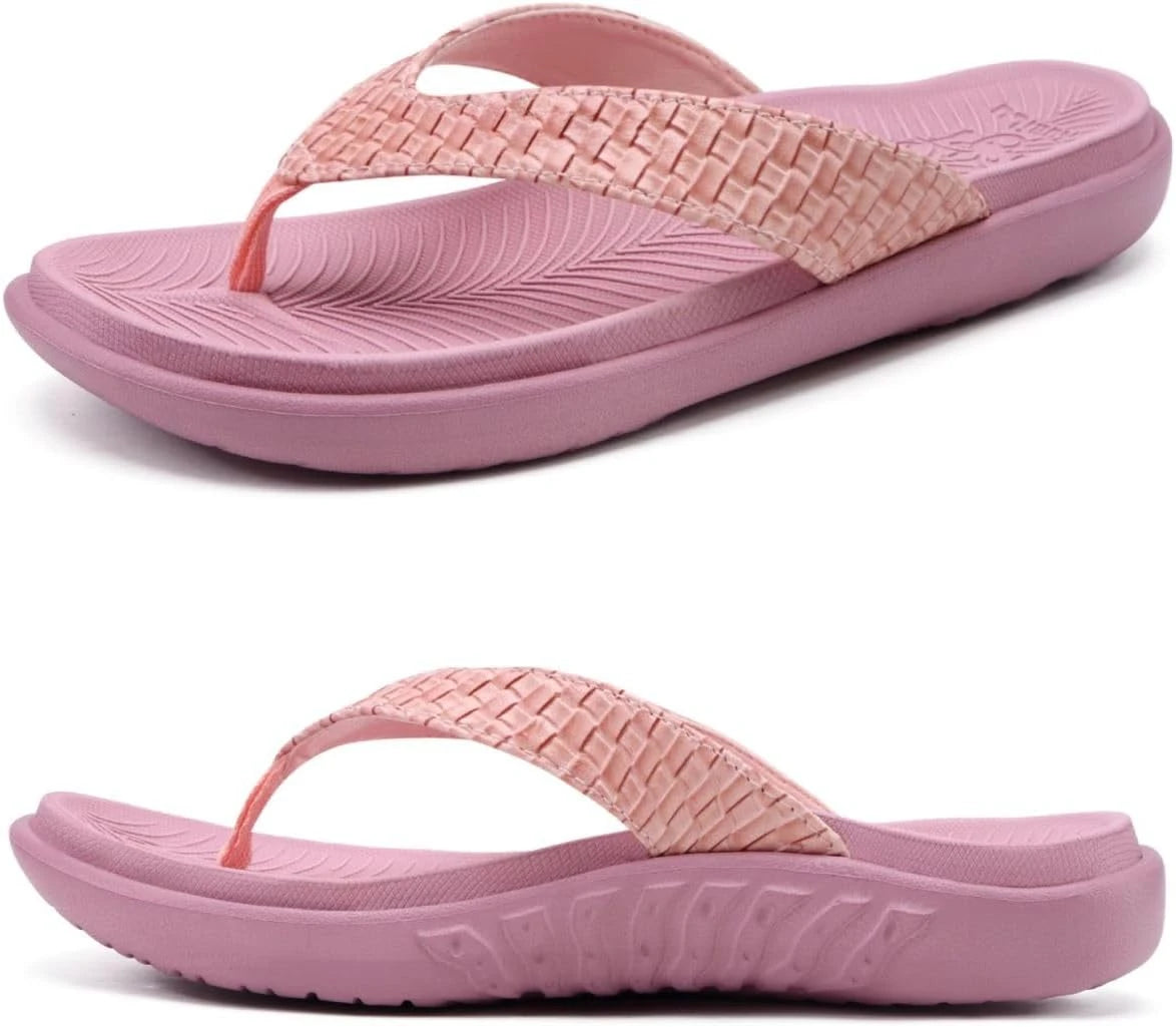 Womens Flip Flops Ladies Yoga Mat Comfortable Walking Thong Sandals With Plantar Fasciitis Arch Support Slip On Indoor