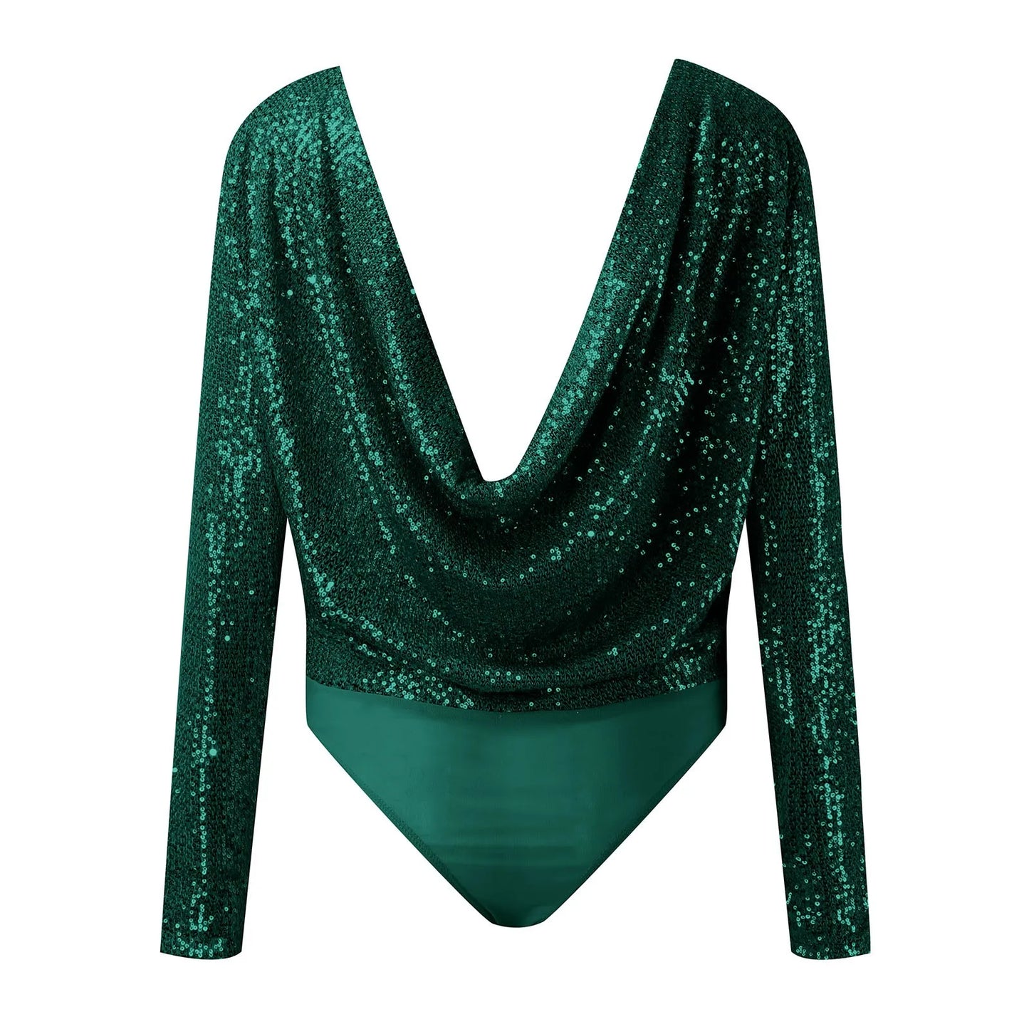 Women's Sexy Swinging Hollowed Out Jumpsuit Nightclub Glittering Slimming Bodysuits For Women Shiny Sequin Romper T Shirts