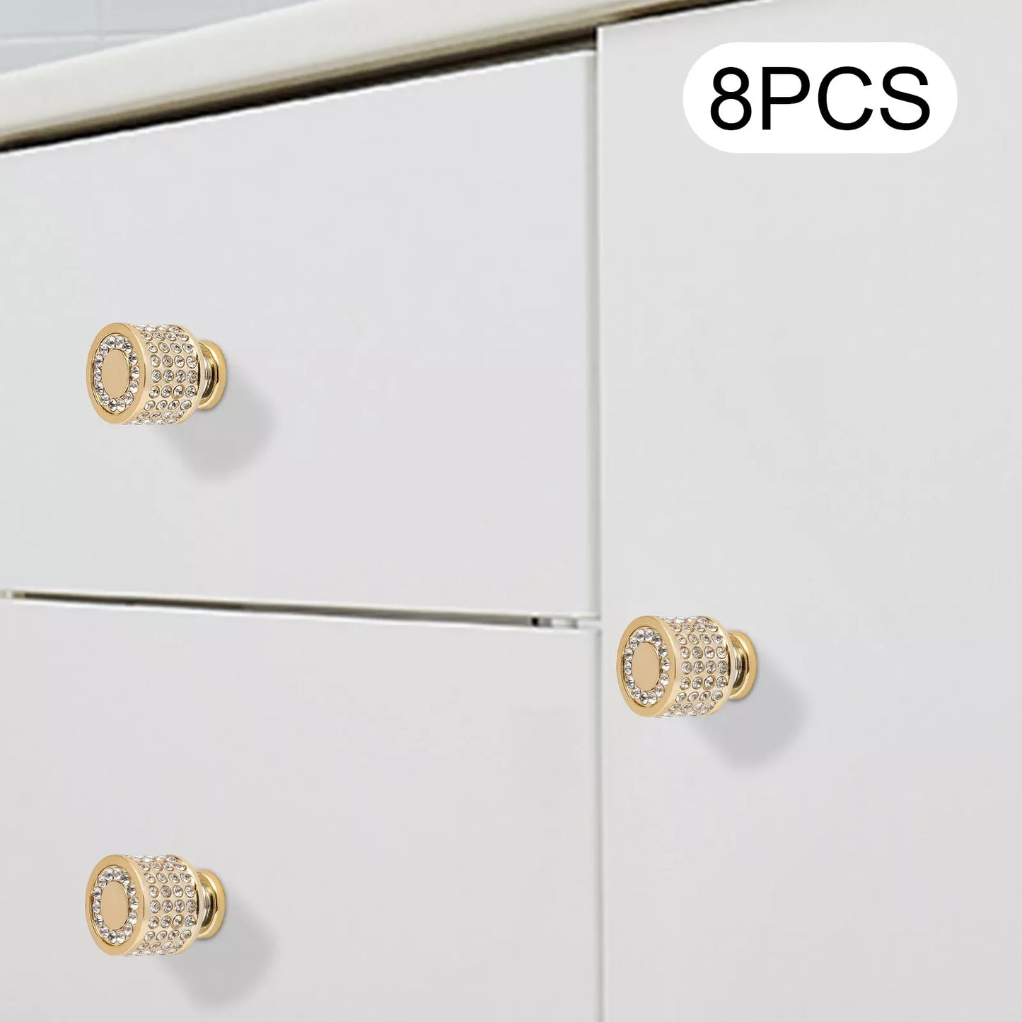 Crystal Brass Door Knobs for Elegant Furniture and Cabinets