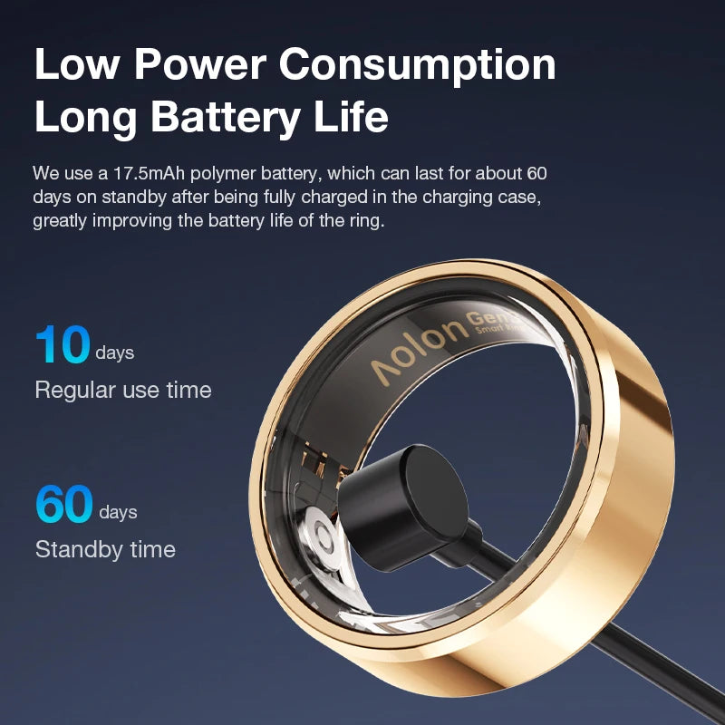Aolon Gen3 Smart Ring Men Women Titanium Steel Health Monitor