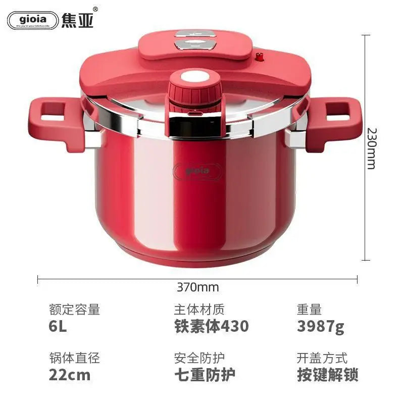 Multifunctional Enamel Pressure Cooker for Effortless Cooking