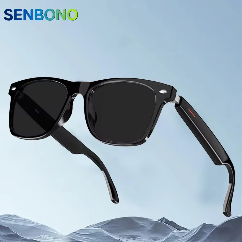 SENBONO Smart Glasses Open Ear Music Hands-Free Calling Stereo Sound Wearable Headsets Smart Sports Anti-Blue Light