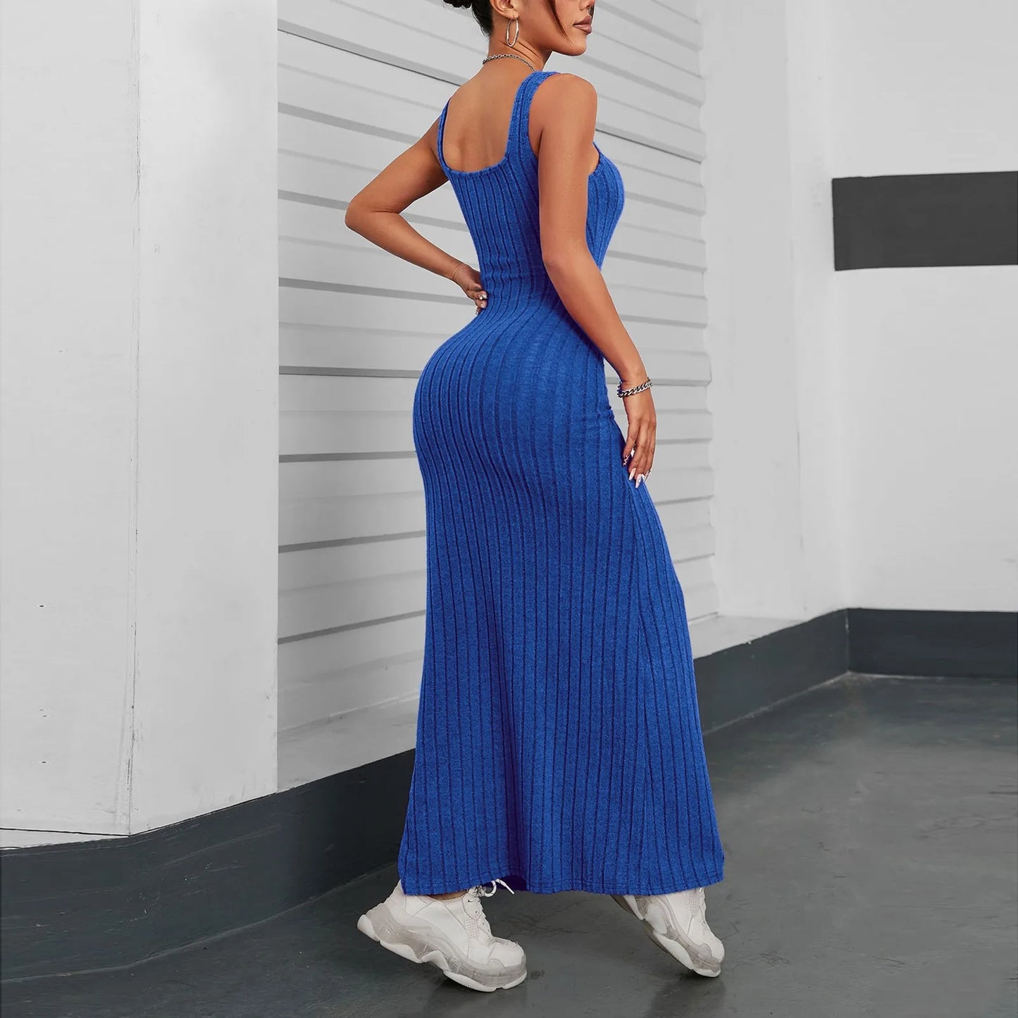 Elegant Sleeveless Casual Dress for Summer Evening Parties