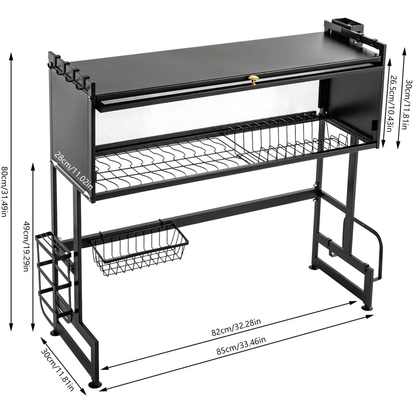 2-Tier Over The Sink Dish Drying Rack and Organizer