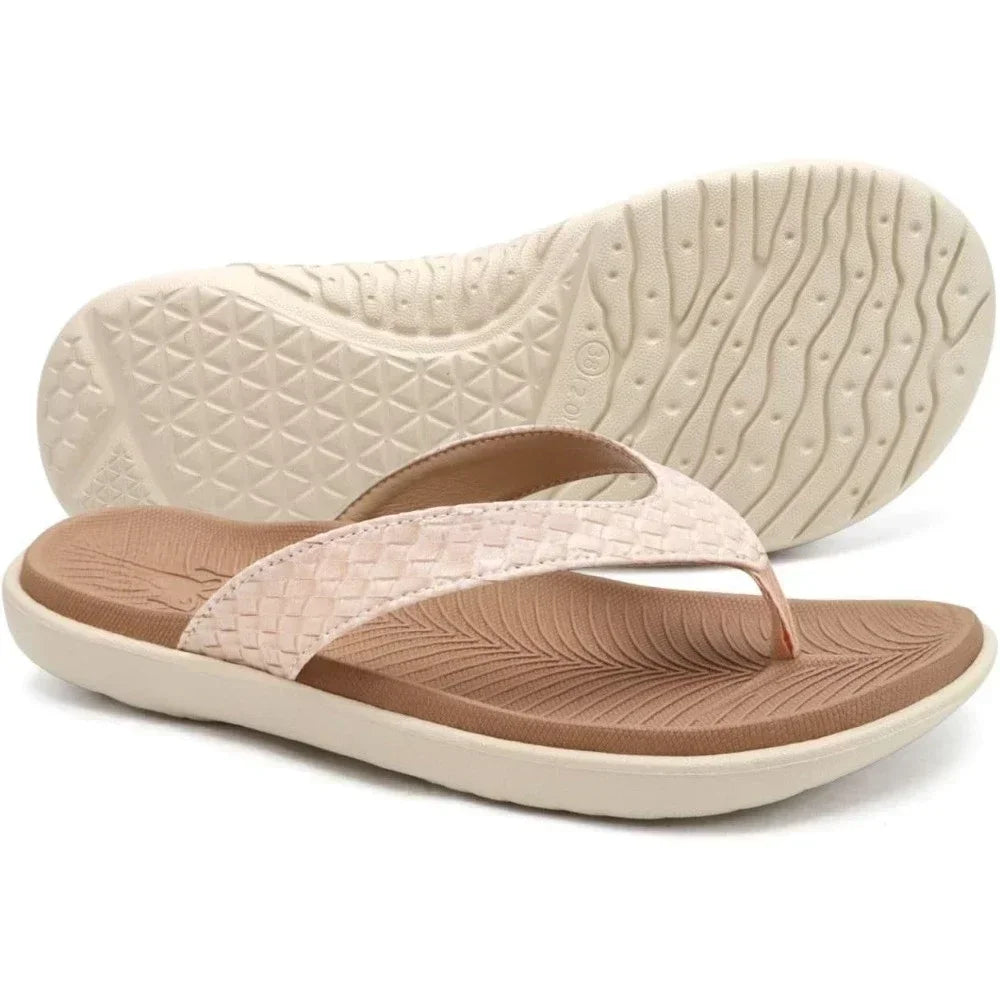 Womens Flip Flops Ladies Yoga Mat Comfortable Walking Thong Sandals With Plantar Fasciitis Arch Support Slip On Indoor