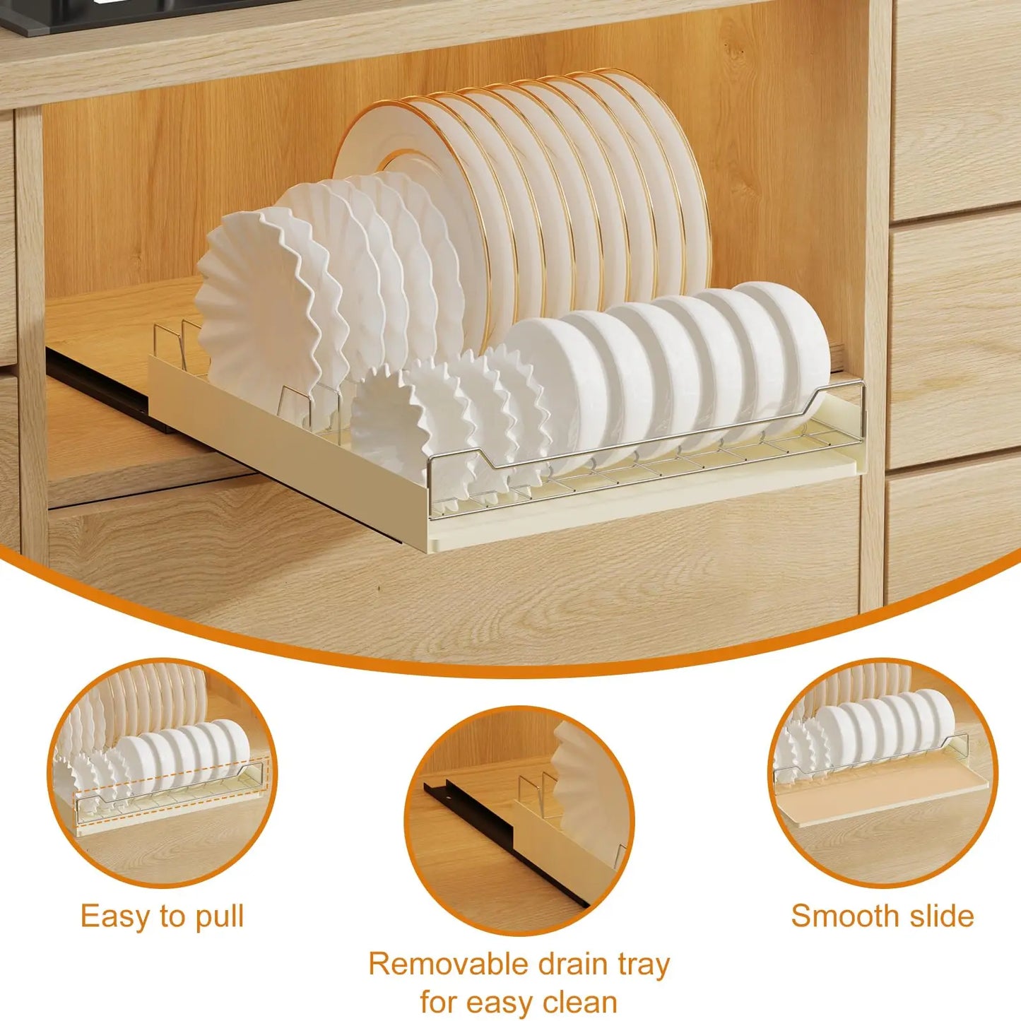 Pull Out Cabinet Organizer Slide Out Dish Drying Rack