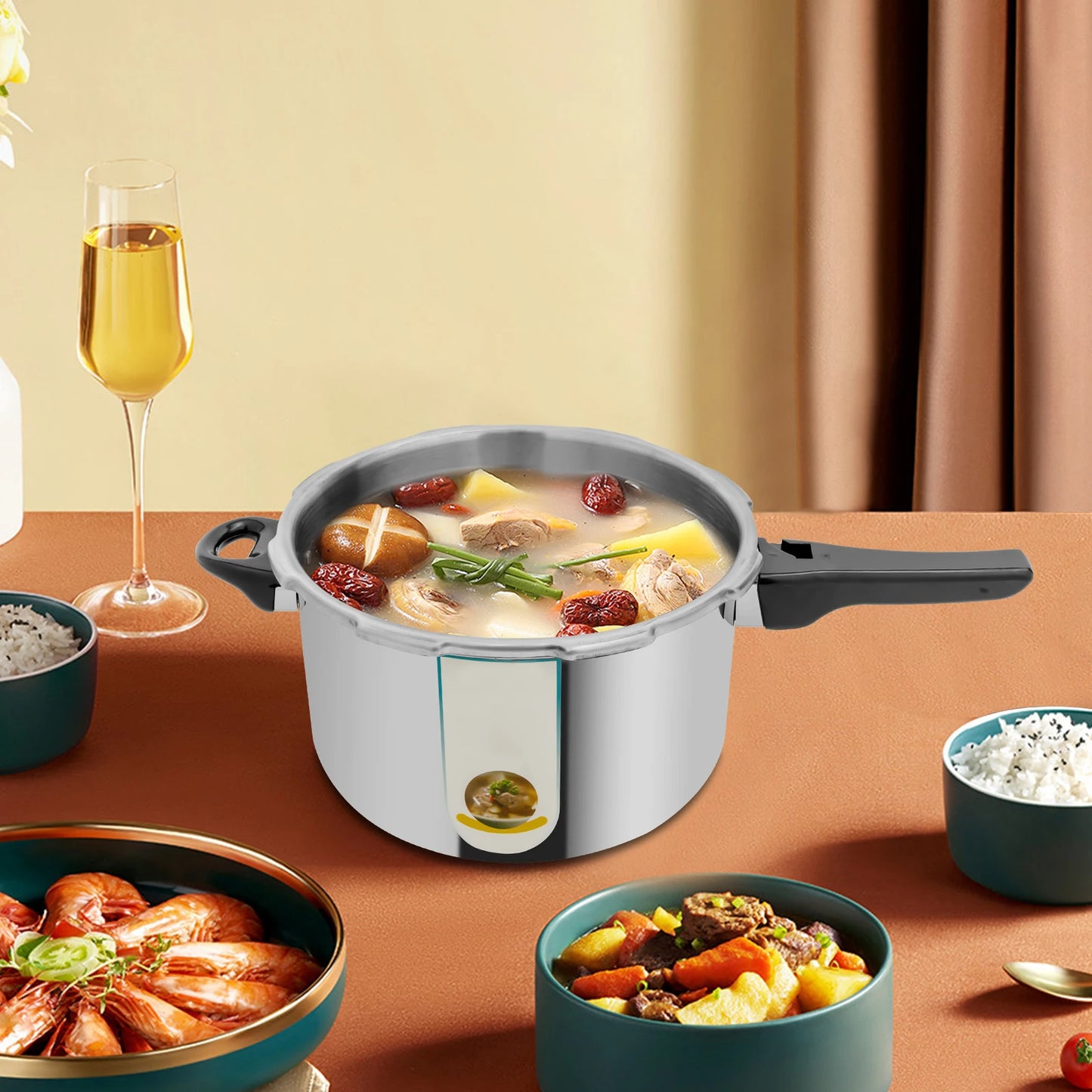 Stainless Steel Kitchen Pressure Cooker for Efficient Cooking