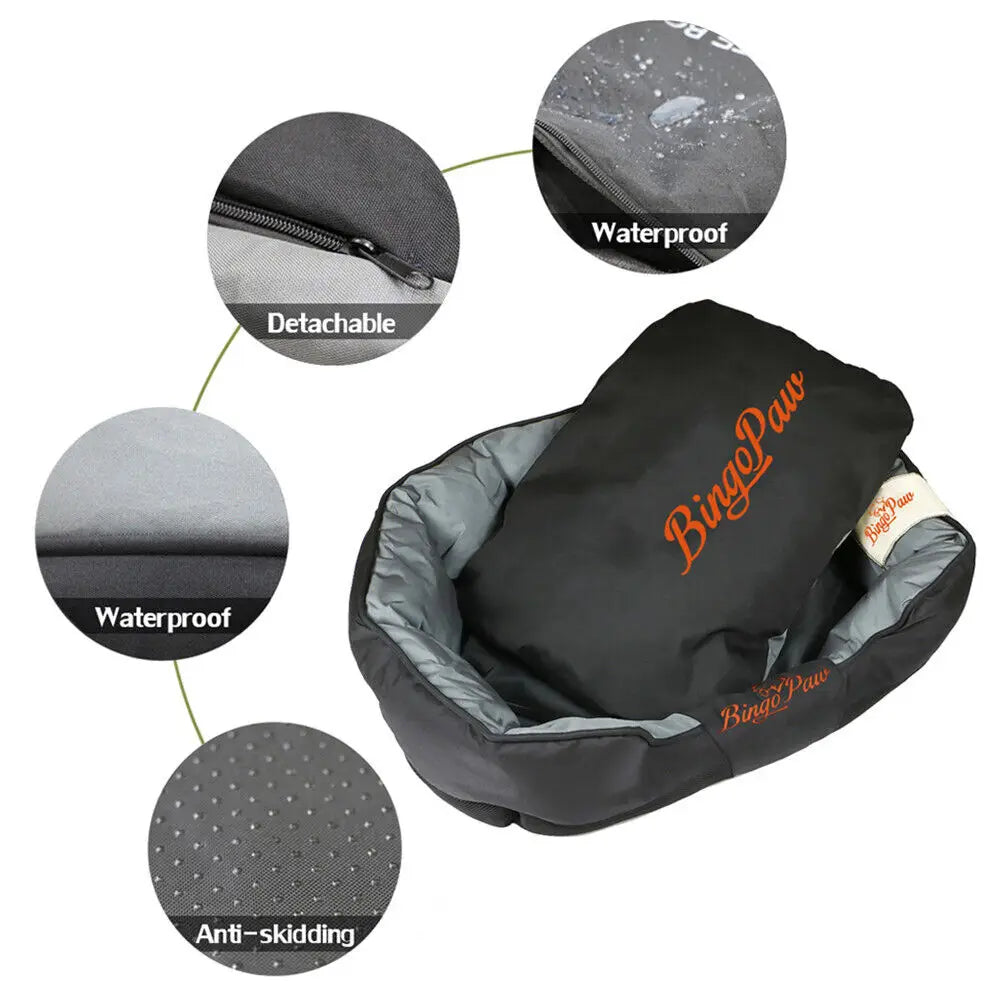 Calming Dog Bed with Removable Cushion for All Seasons
