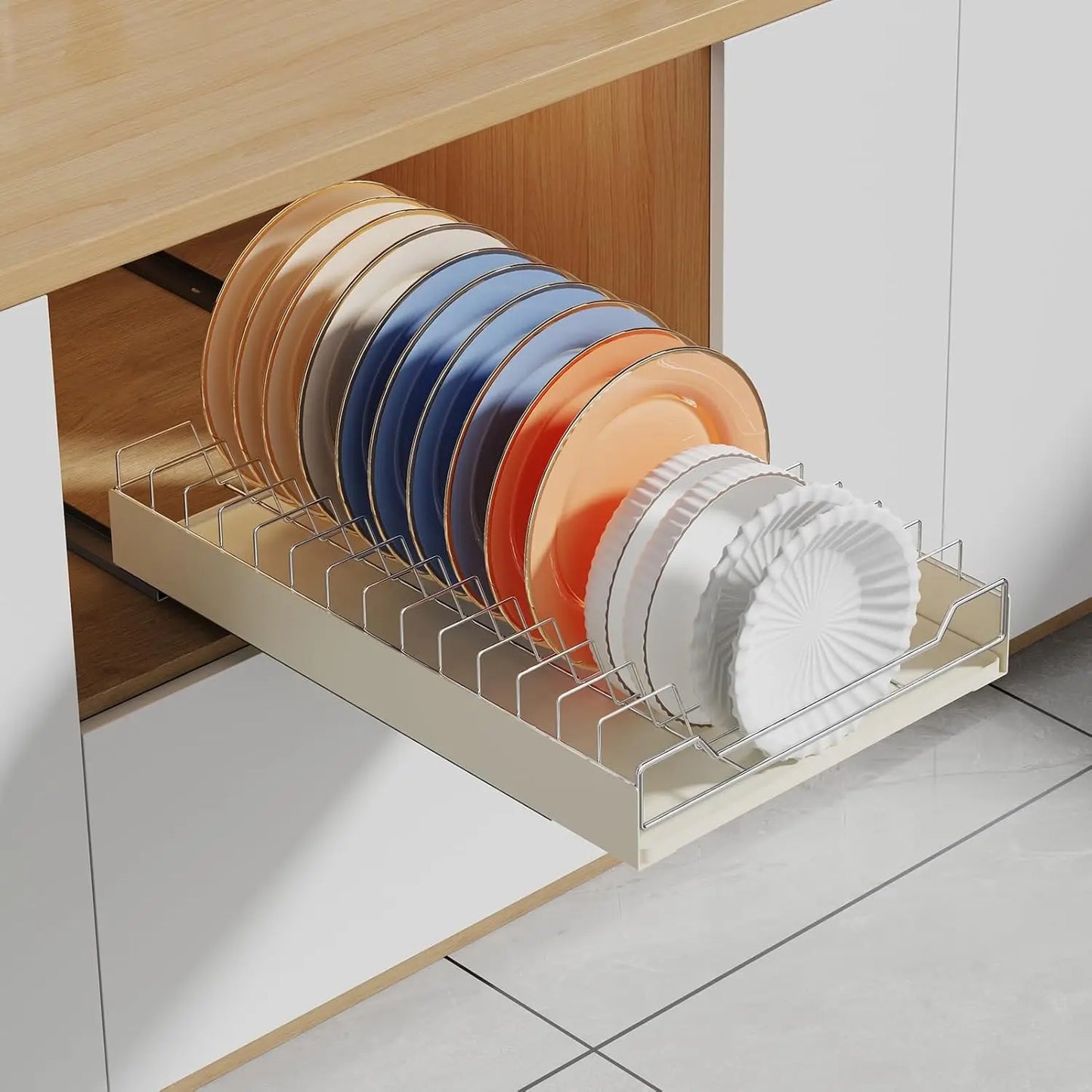 Pull Out Cabinet Organizer Slide Out Dish Drying Rack
