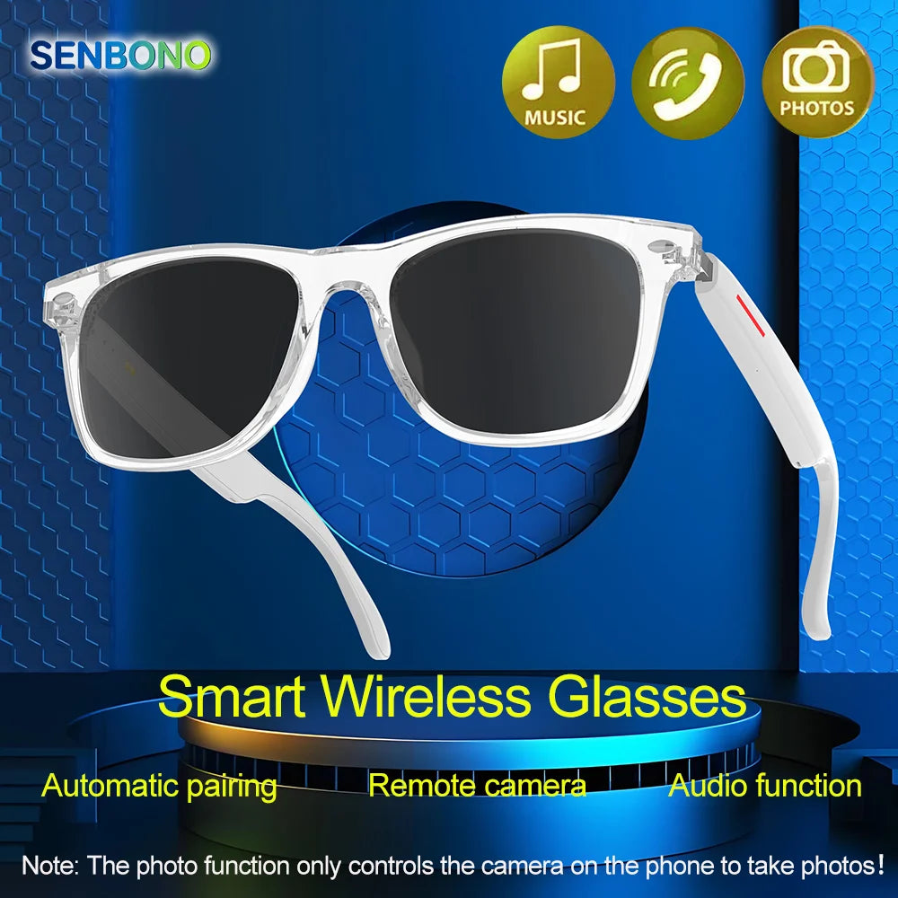 SENBONO Orignal E13 Smart Glasses With Sunglasses Open Ear Headsets Waterproof Hands-Free Calling Sunglasses For Men Womem