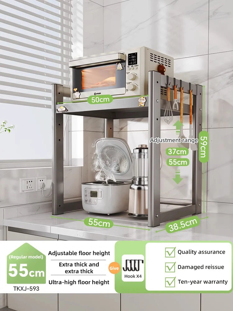 Kitchen Multifunction Microwave Storage Shelf And Cooker Stand