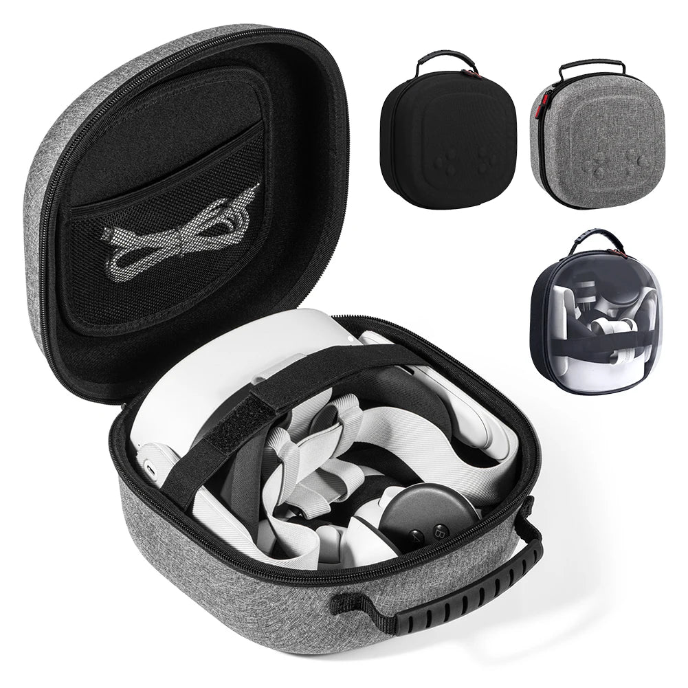 Handles Carrying Case Large Capacity Storage Bag Compatible with Meta Quest 3S VR Headset and Touch Controller Accessories Case