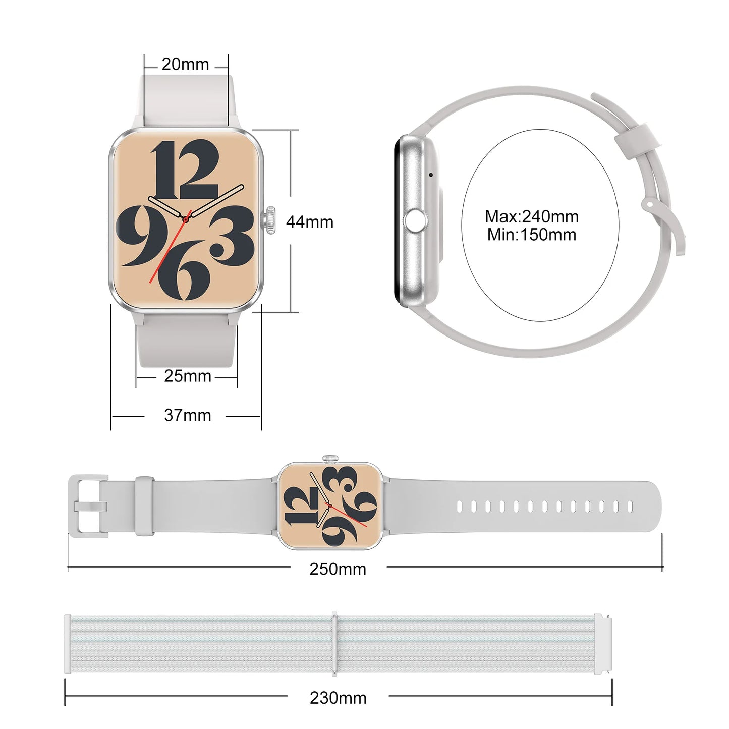 Smart Watch Bluetooth Calling 1.85 Inch Full Touch HD Fitness Tracker with Voice Assistant