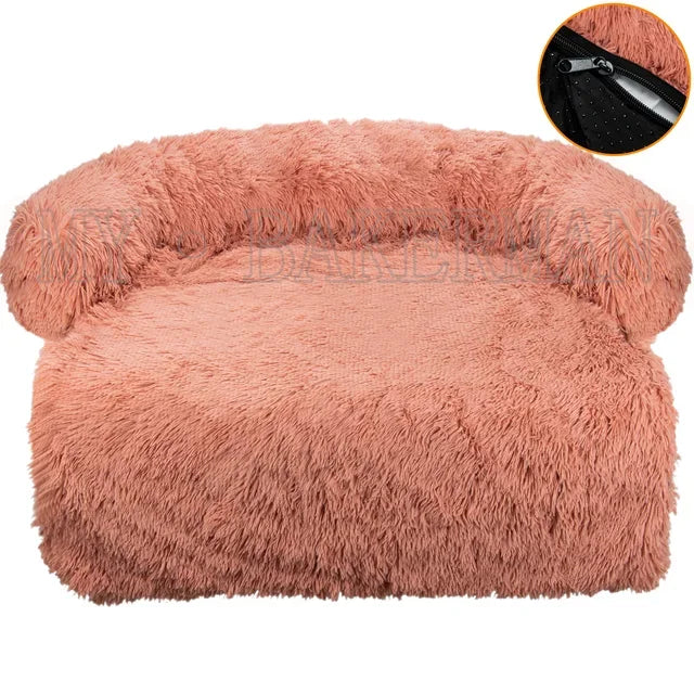 Large Dog Bed Sofa Fluffy Dogs Pet House Sofa Mat Long Plush Warm Kennel Pet Cat Puppy Cushion Washable Blanket Sofa Cover Puppy