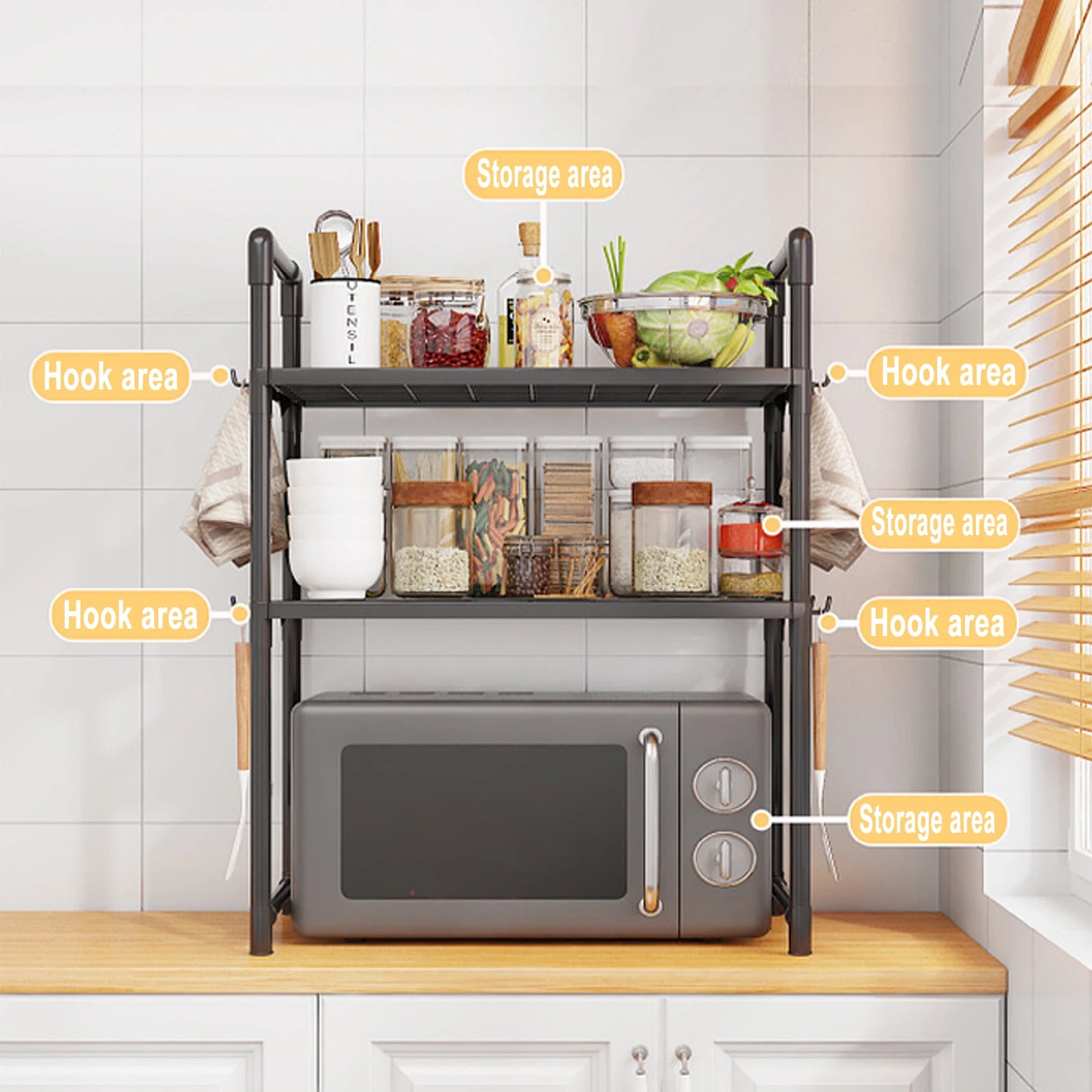 Multi Layer Kitchen Storage Rack for Seasonings and Condiments
