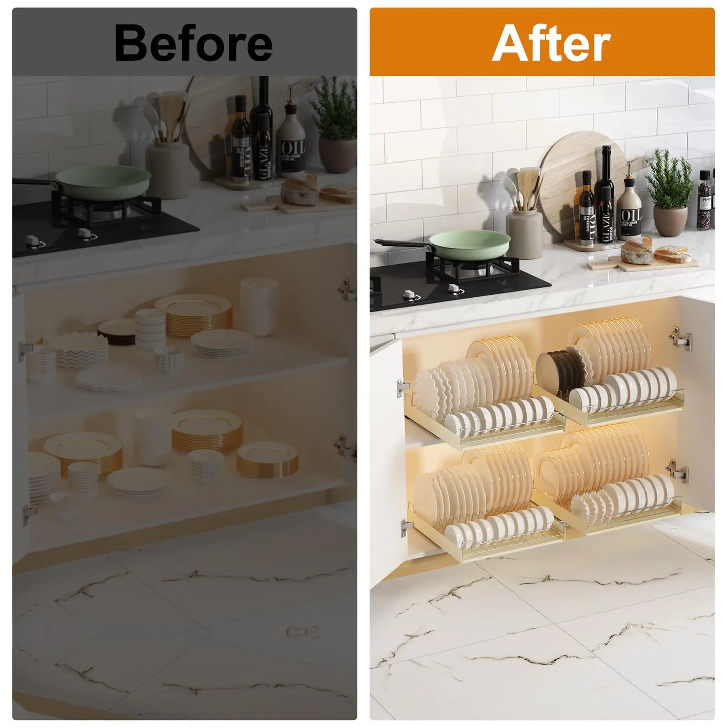 Pull Out Cabinet Organizer Slide Out Dish Drying Rack