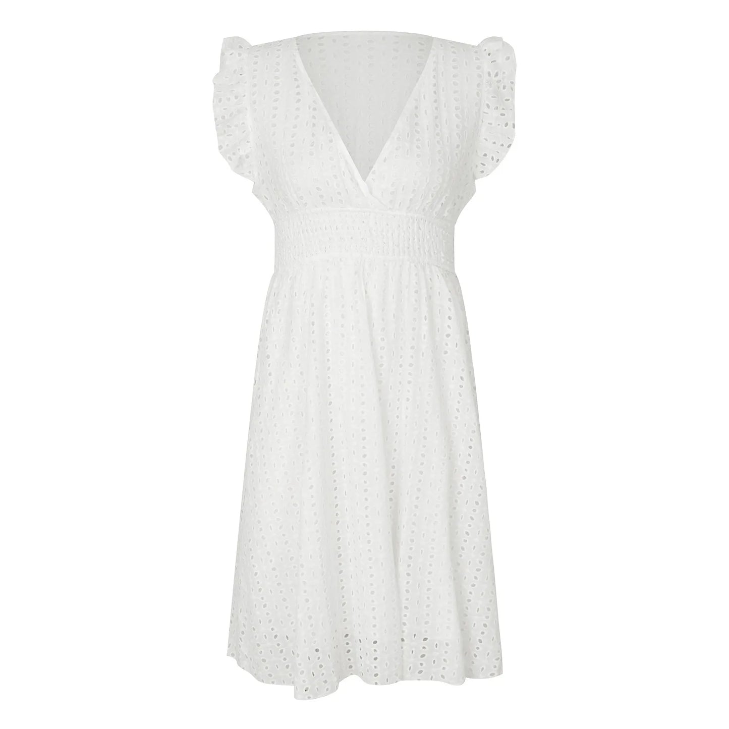 Women's Elegant V-Neck Beach Dress for Casual Summer Outings