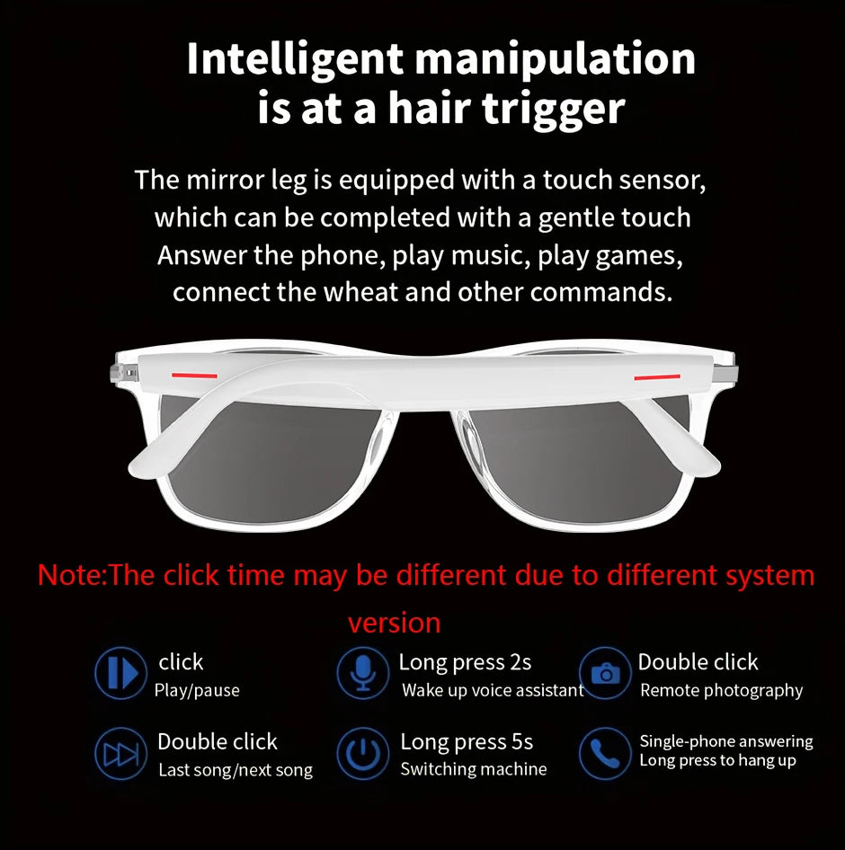 SENBONO Orignal E13 Smart Glasses With Sunglasses Open Ear Headsets Waterproof Hands-Free Calling Sunglasses For Men Womem