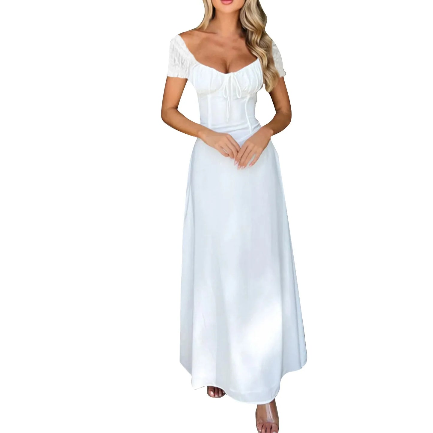 Elegant Backless Summer Dress for Women with Lace-Up Detail